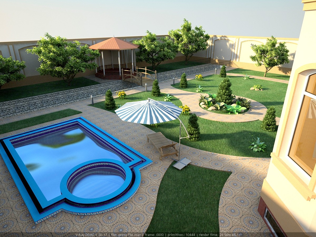 paesaggio in 3d max vray immagine