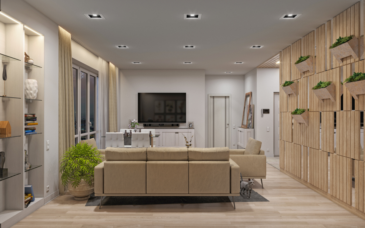 आवासीय परिसर "नोबेल" 2 बेडरूम का अपार्टमेंट। 3d max corona render में प्रस्तुत छवि