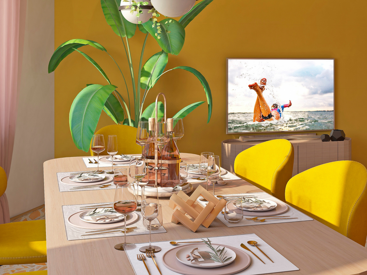 kitchen-living room "On its own wave" in 3d max vray 3.0 image