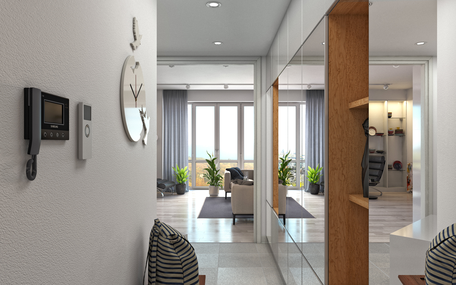 Wohnkomplex "Nobel" 1-Zimmer-Wohnung. in 3d max corona render Bild