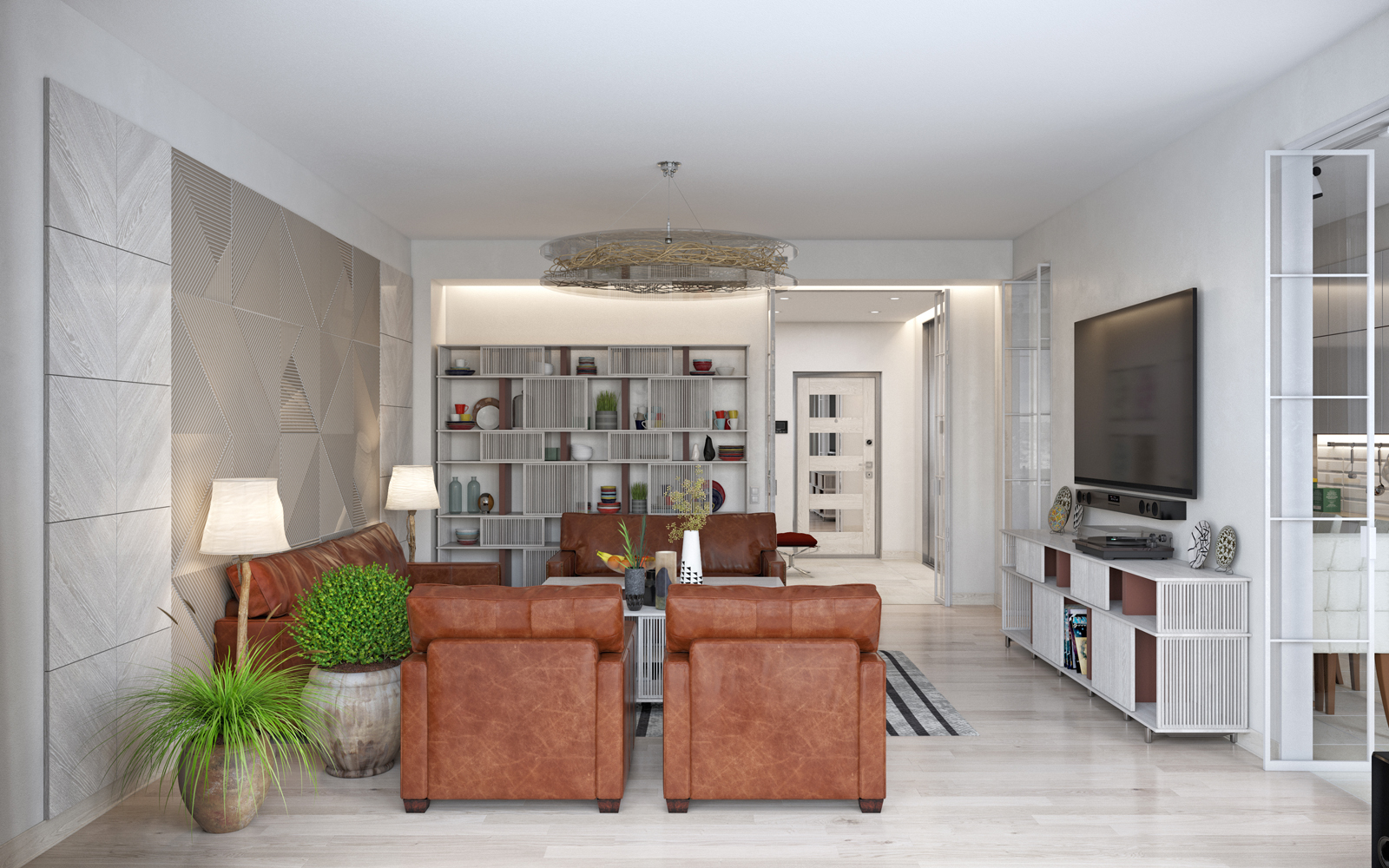 आवासीय परिसर "नोबेल" 1 बेडरूम का अपार्टमेंट। 3d max corona render में प्रस्तुत छवि