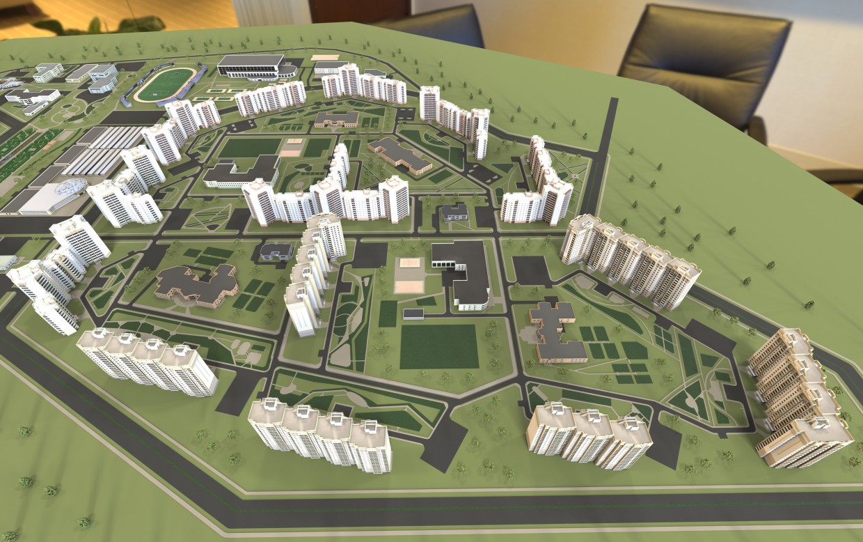 3d visualization Layout visualization of residential area 