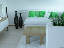 The Scandinavian-style living room