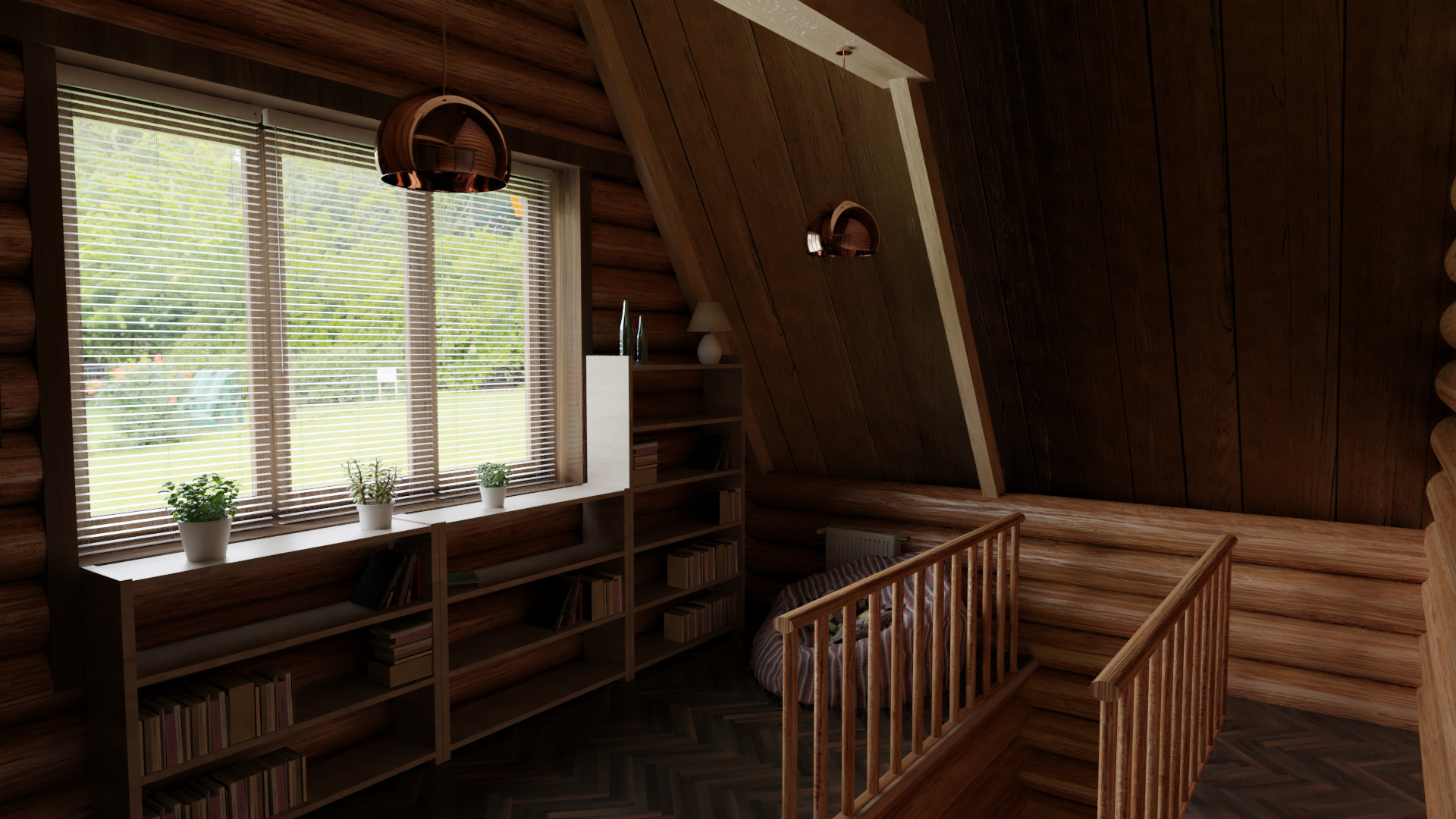 Holzhaus in Blender cycles render Bild