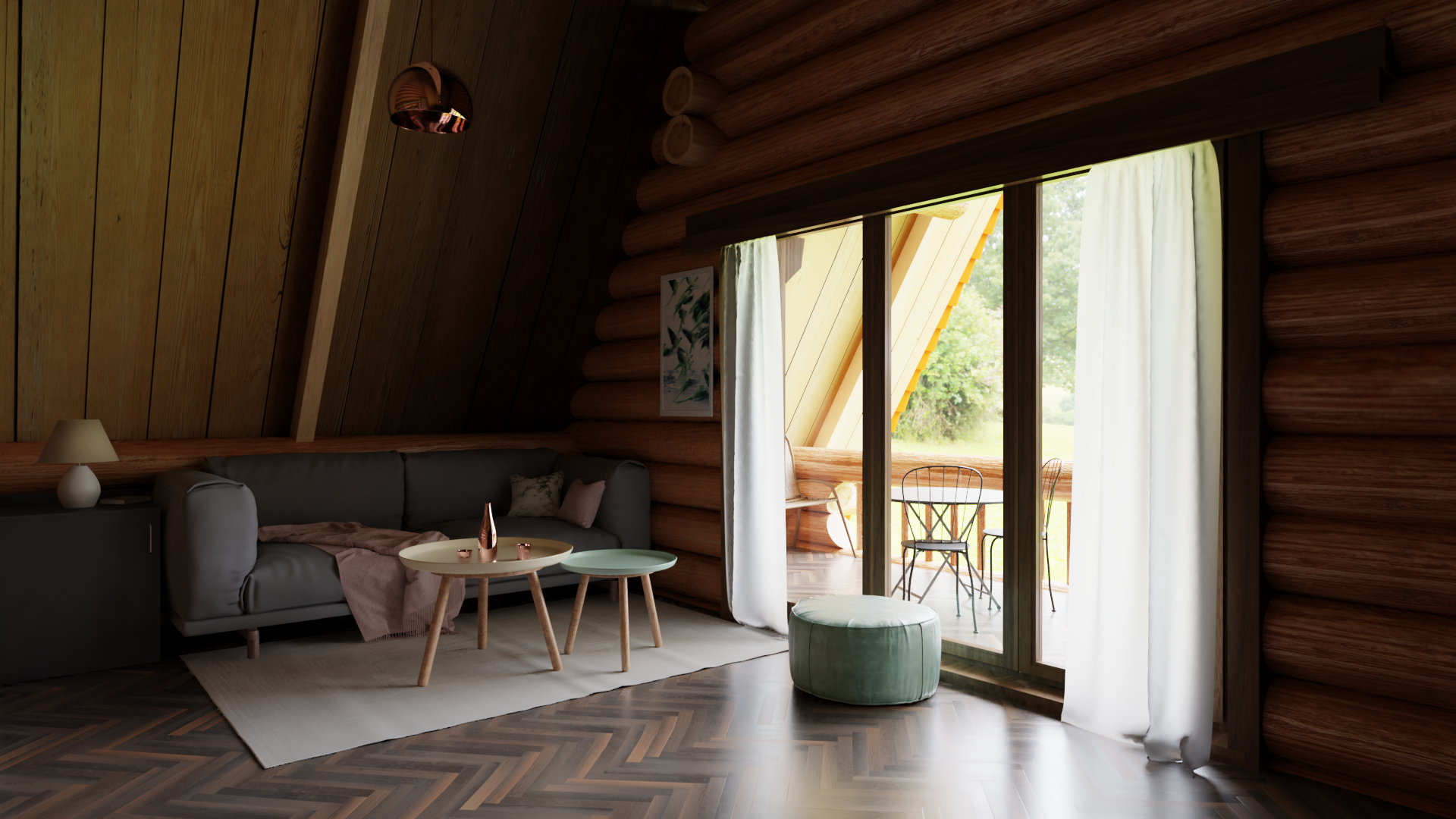 imagen de Casa de madera en Blender cycles render