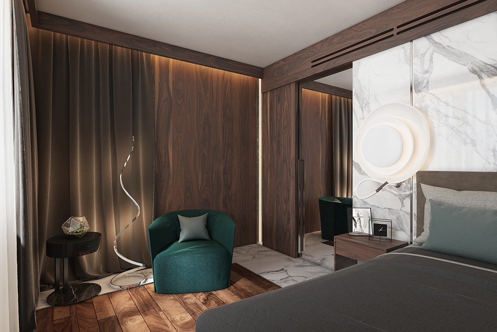 Apartment in modern style in Blender cycles render image