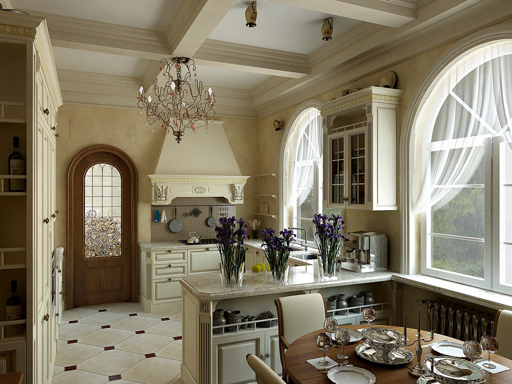 Kitchen in mansion in Blender cycles render image