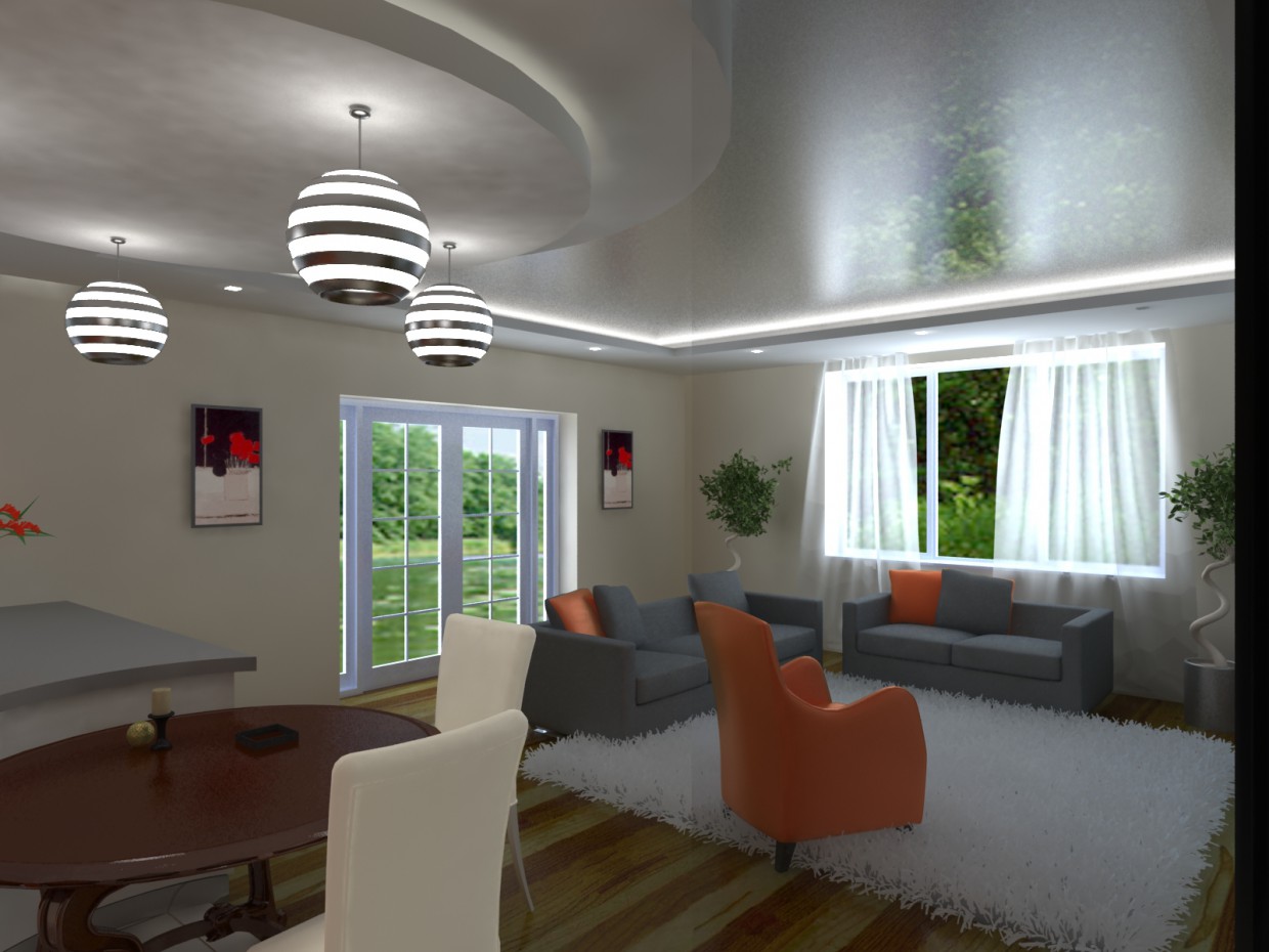 imagen de variante de una sala de estar en 3d max vray