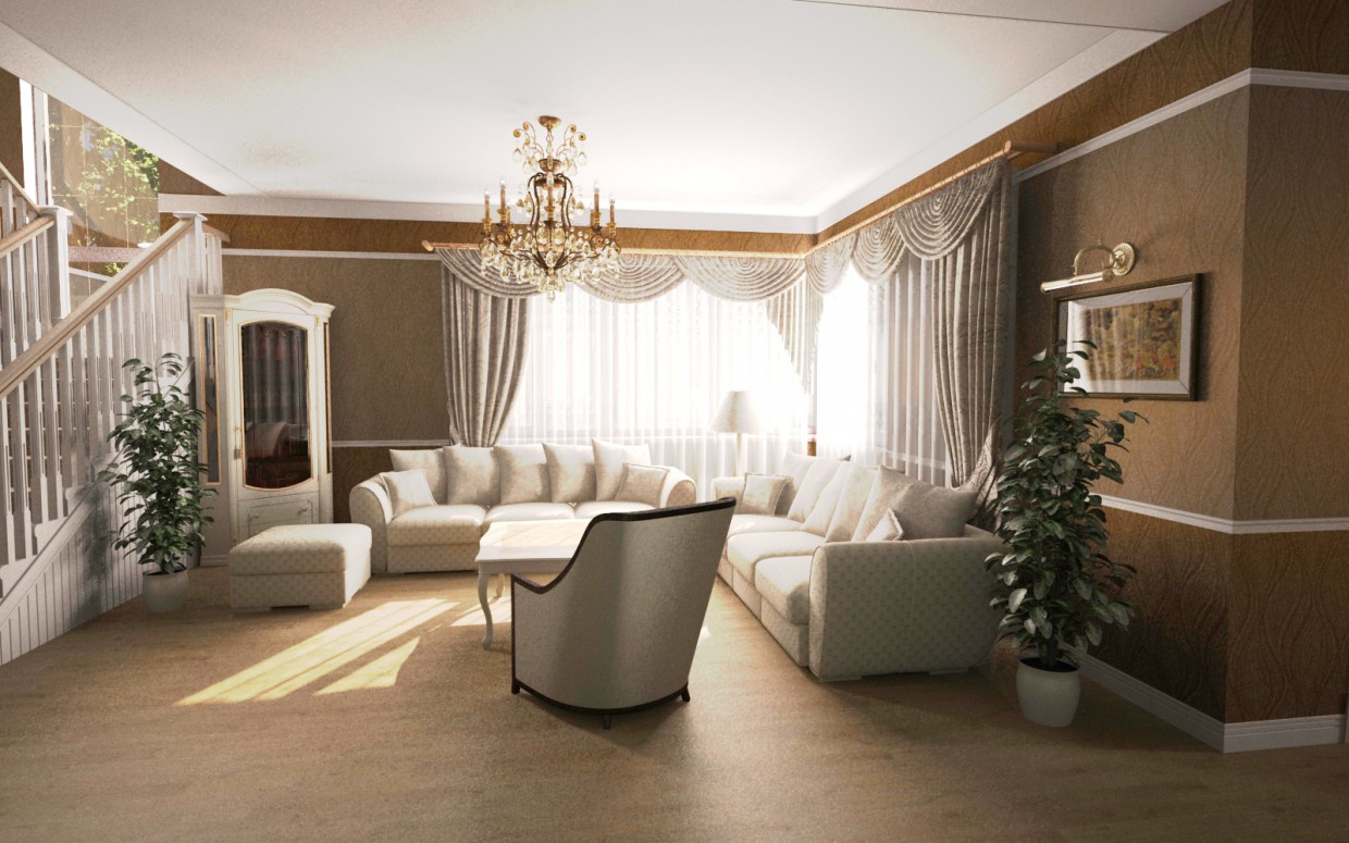 Kitchen and Hall Kitchen and Hall in 3d max vray image