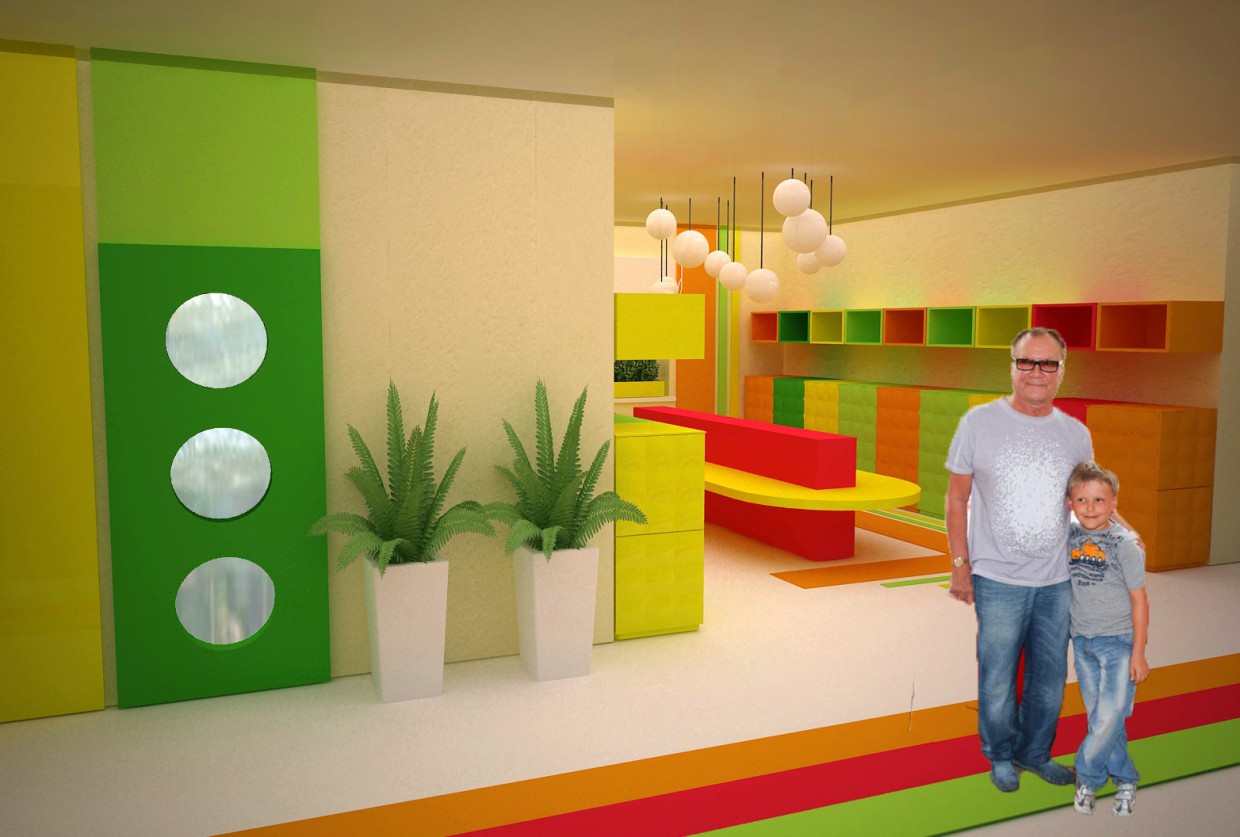 The interiors of the kindergarten in 3d max vray image
