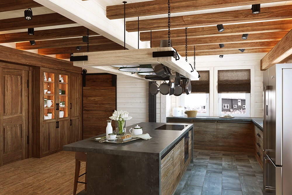 imagen de cocina en Blender cycles render