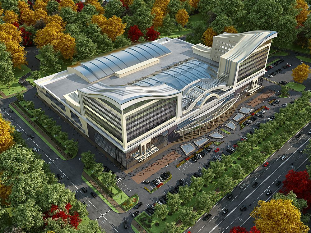 Shopping center no Cazaquistão em Blender cycles render imagem