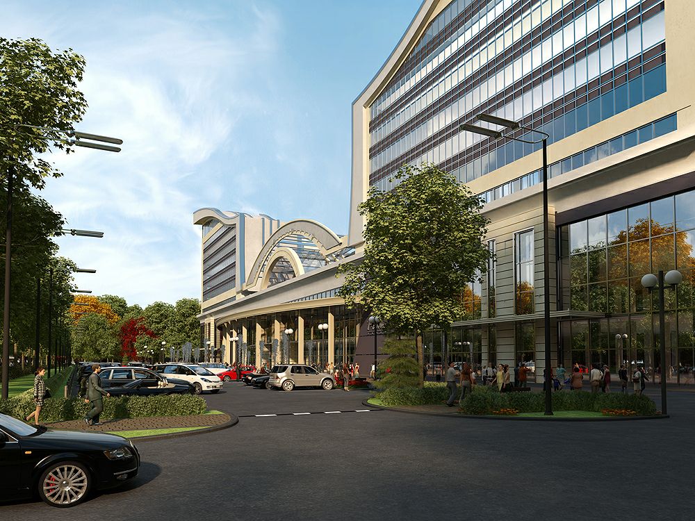 Shopping center in Kazakhstan in Blender cycles render image