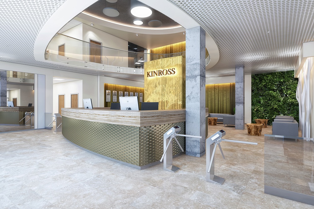 कंपनी "KINROSS" का कार्यालय (भाग 1) 3d max corona render में प्रस्तुत छवि