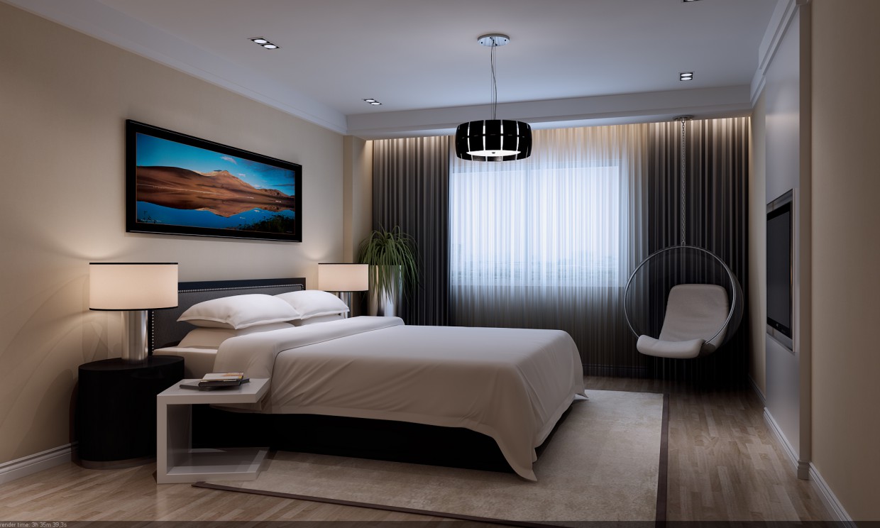 Schlafzimmer in 3d max vray Bild