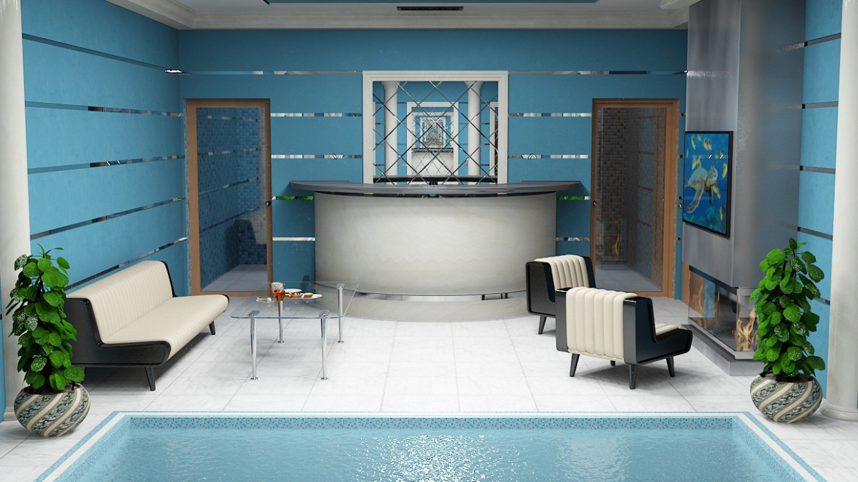 Piscina em 3d max vray 2.0 imagem