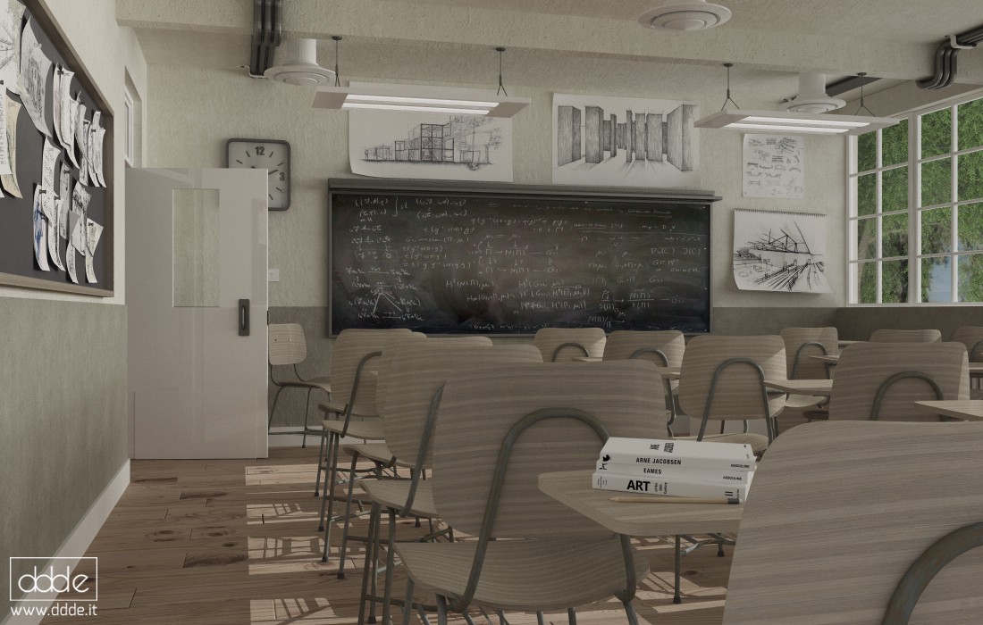 Classroom... in Cinema 4d vray image