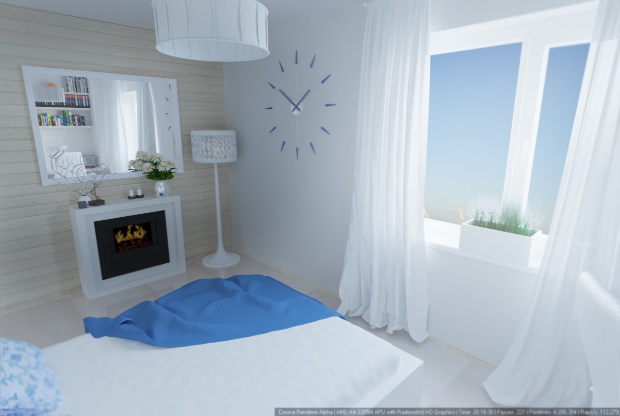 Спальня Спальня в 3d max corona render изображение