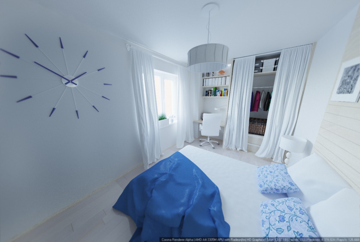 Спальня Спальня в 3d max corona render изображение