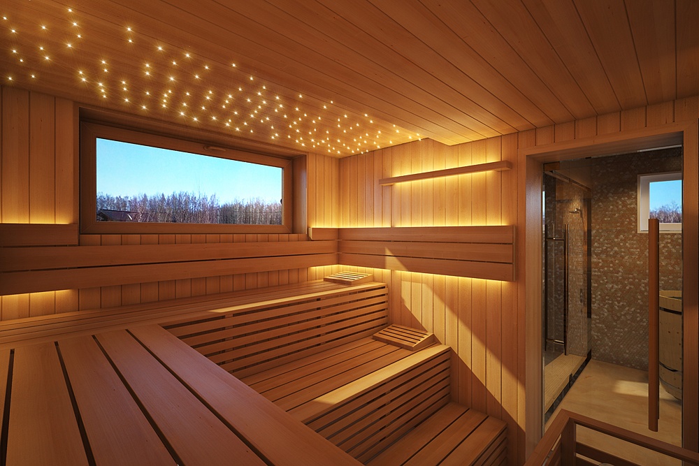 Сучасний дерев'яний будинок. Інтер'єр і екстер'єр в 3d max corona render зображення
