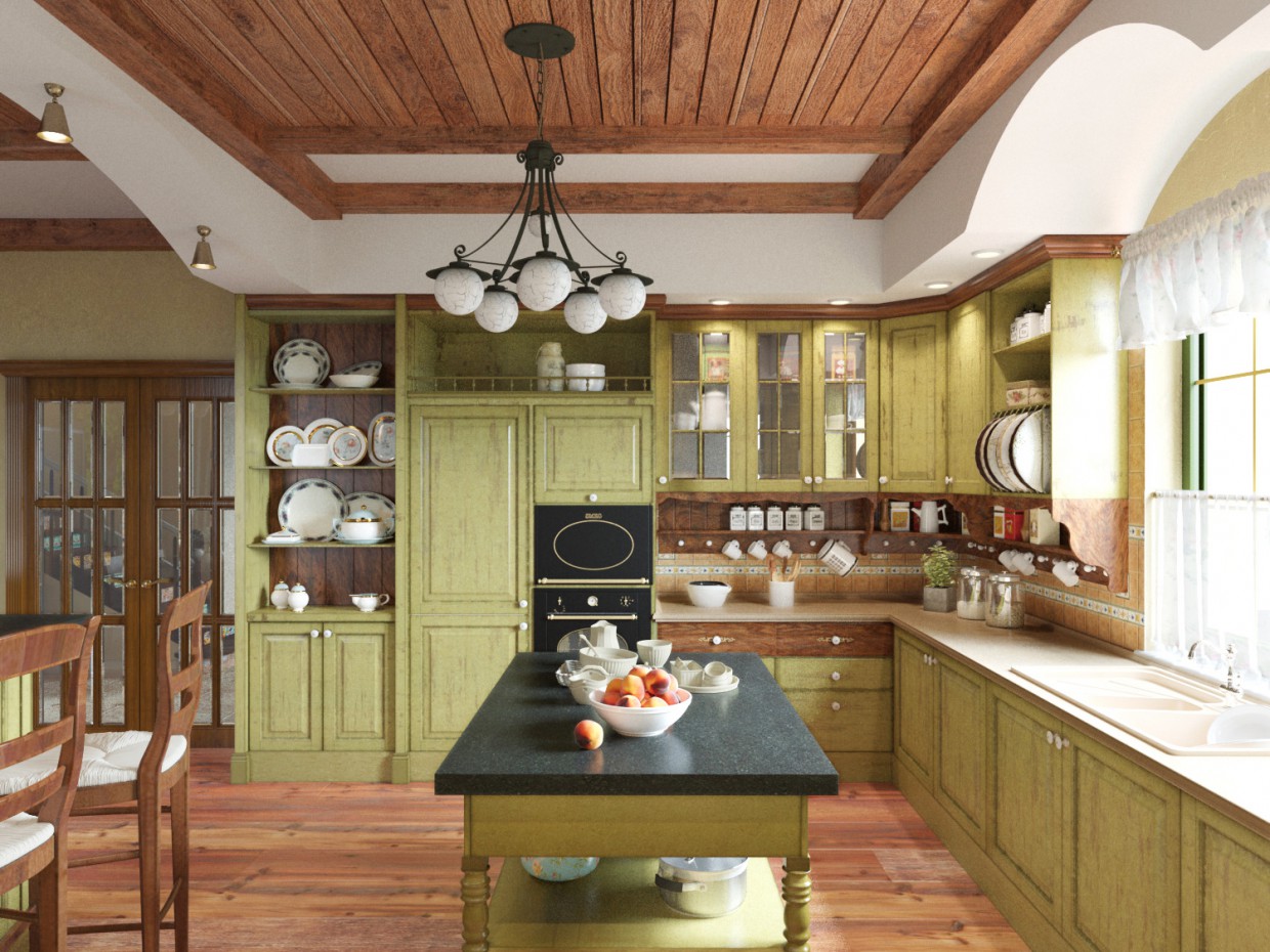 Кухня Прованс Кухня Прованс в 3d max corona render зображення