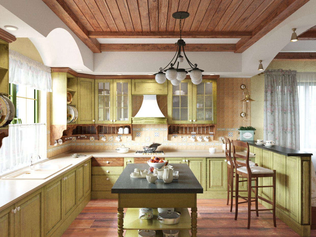 Кухня Прованс Кухня Прованс в 3d max corona render зображення