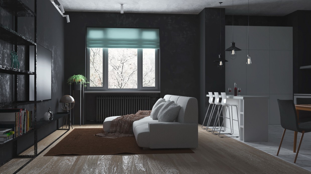 Studio in Blender corona render Bild