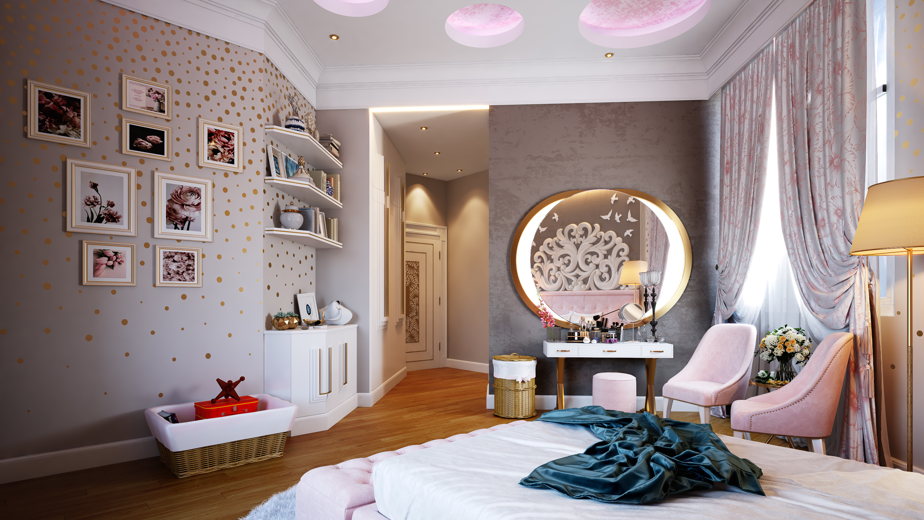 Teen Girls bedroom in 3d max vray 3.0 image