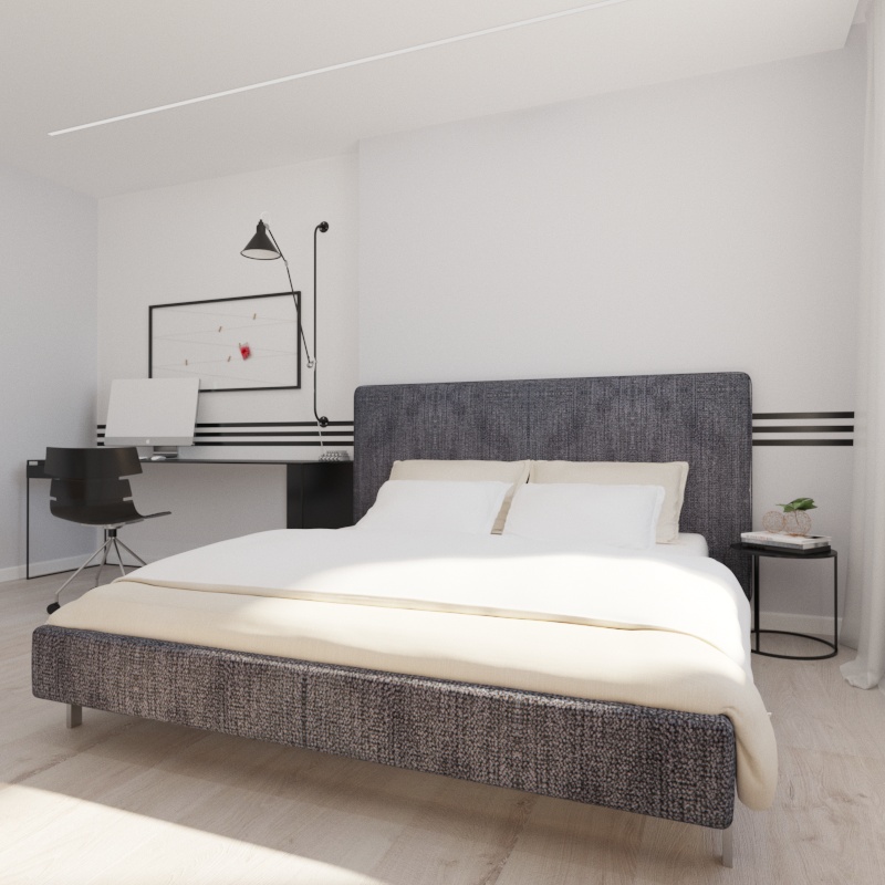 спальня адидас-пацана в 3d max corona render изображение