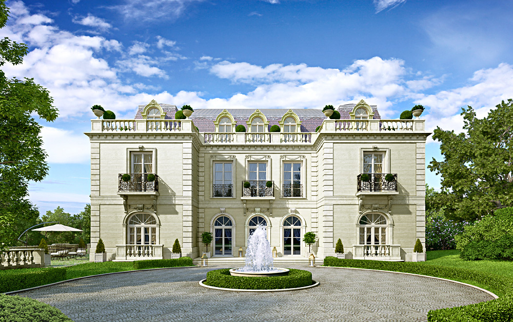 Дом аристократа в 3d max corona render изображение