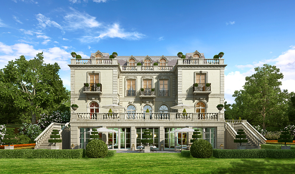 Maison de l'aristocrate dans 3d max corona render image