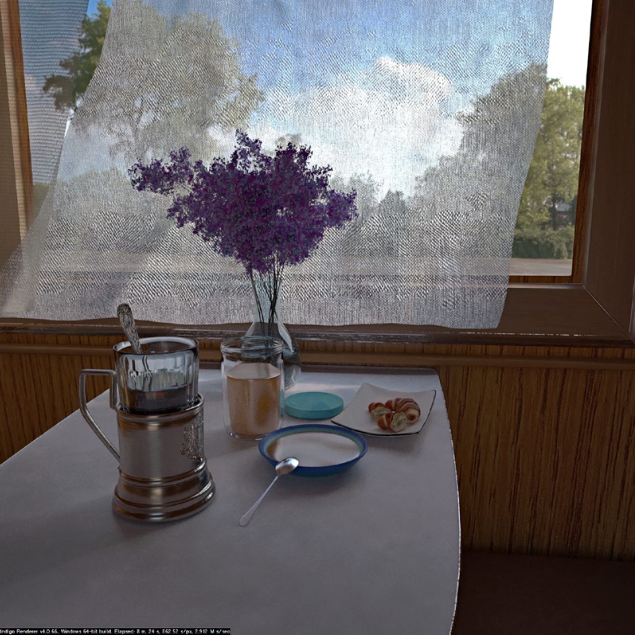 In the compartment (light breakfast ... or dinner) in Cinema 4d indigo renderer image