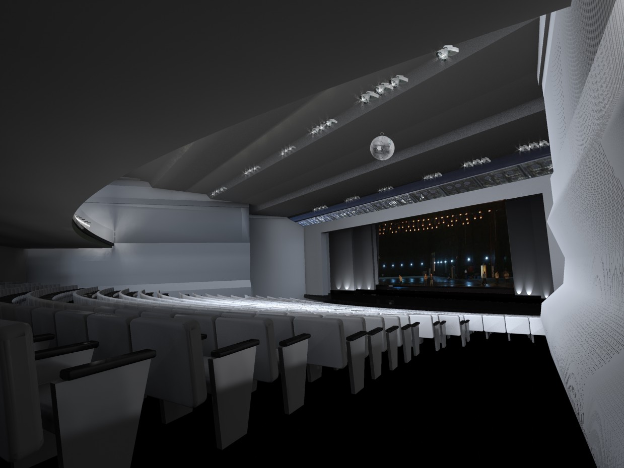Интерьер концертного зала в 3d max vray изображение