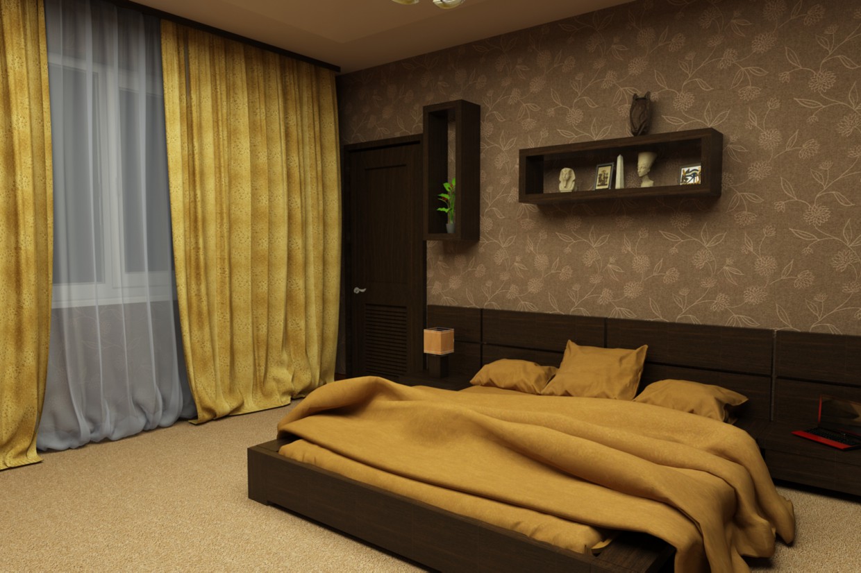 Спальня Спальня в 3d max vray изображение