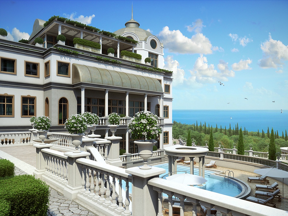 Residential complex "Diplomat" in 3d max corona render image