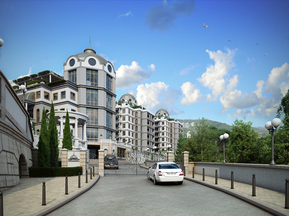 Residential complex "Diplomat" in 3d max corona render image