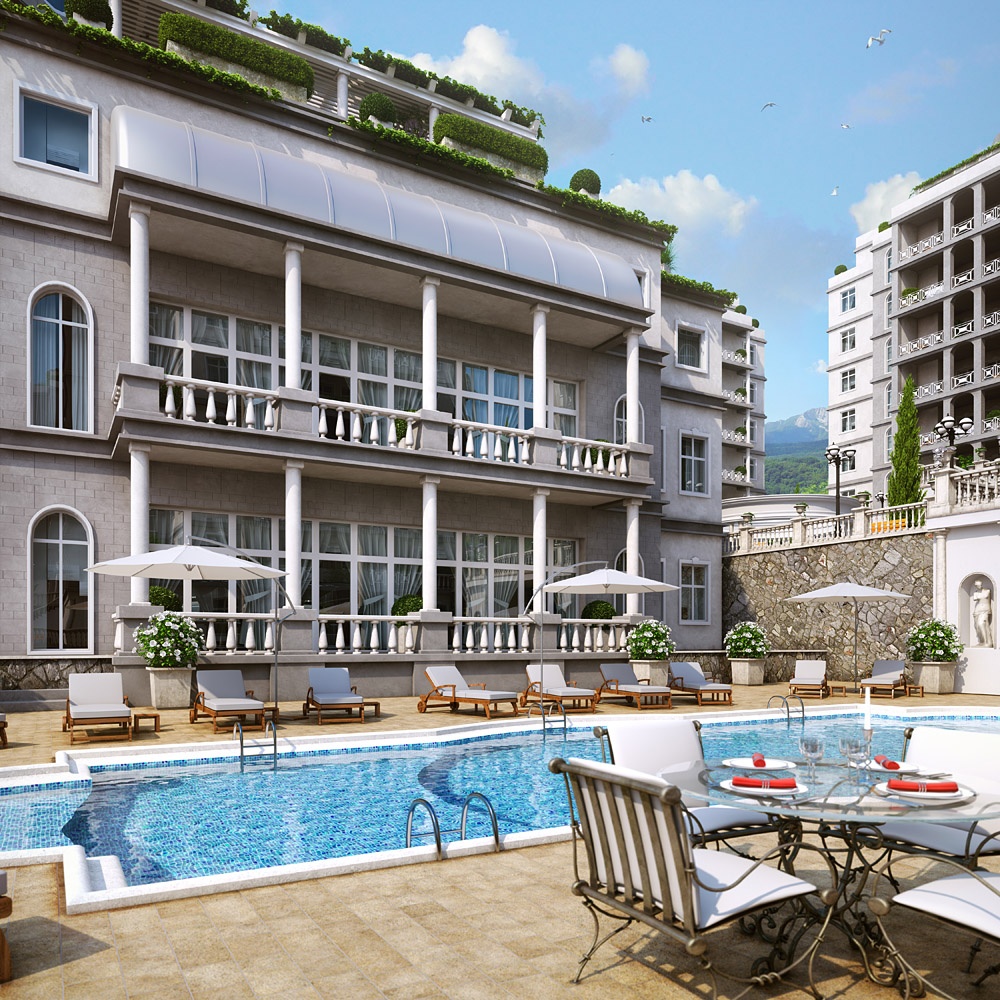 Complexo residencial "Diplomata" em 3d max corona render imagem