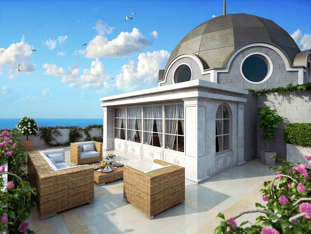 आवासीय परिसर "राजनयिक" 3d max corona render में प्रस्तुत छवि