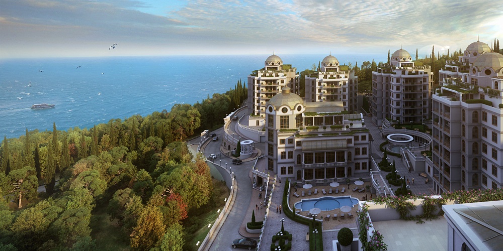 imagen de Complejo residencial "Diplomat" en 3d max corona render