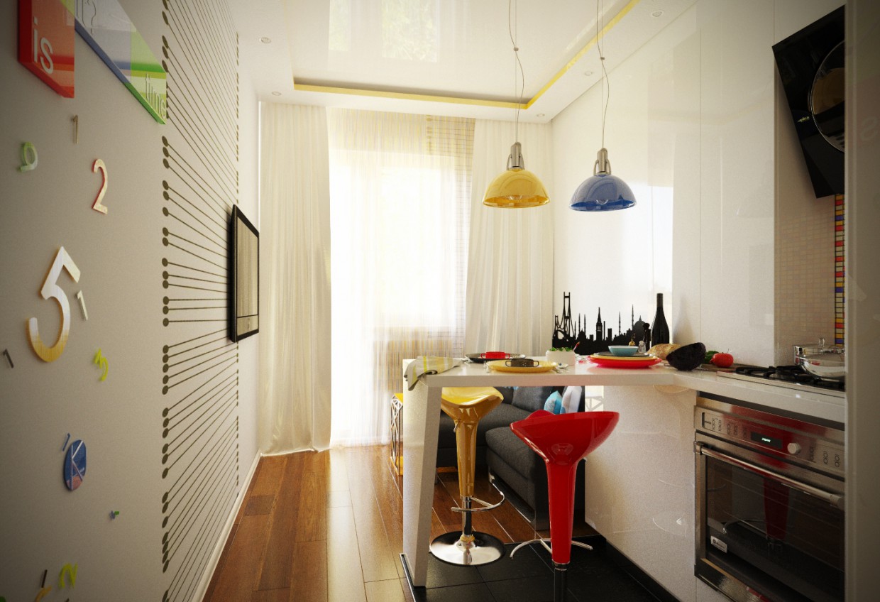 kitchen for young people kitchen for young people в 3d max corona render изображение