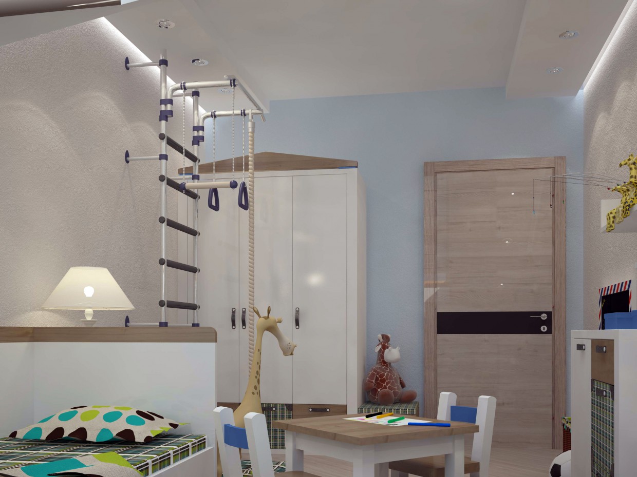 Child's room for a boy in 3d max vray image