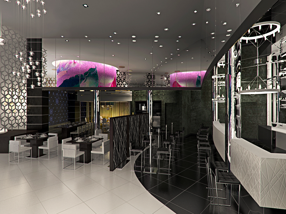 Restaurant in Dubai in Blender cycles render image