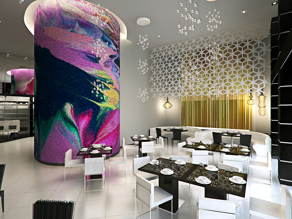 Restaurante em Dubai em Blender cycles render imagem
