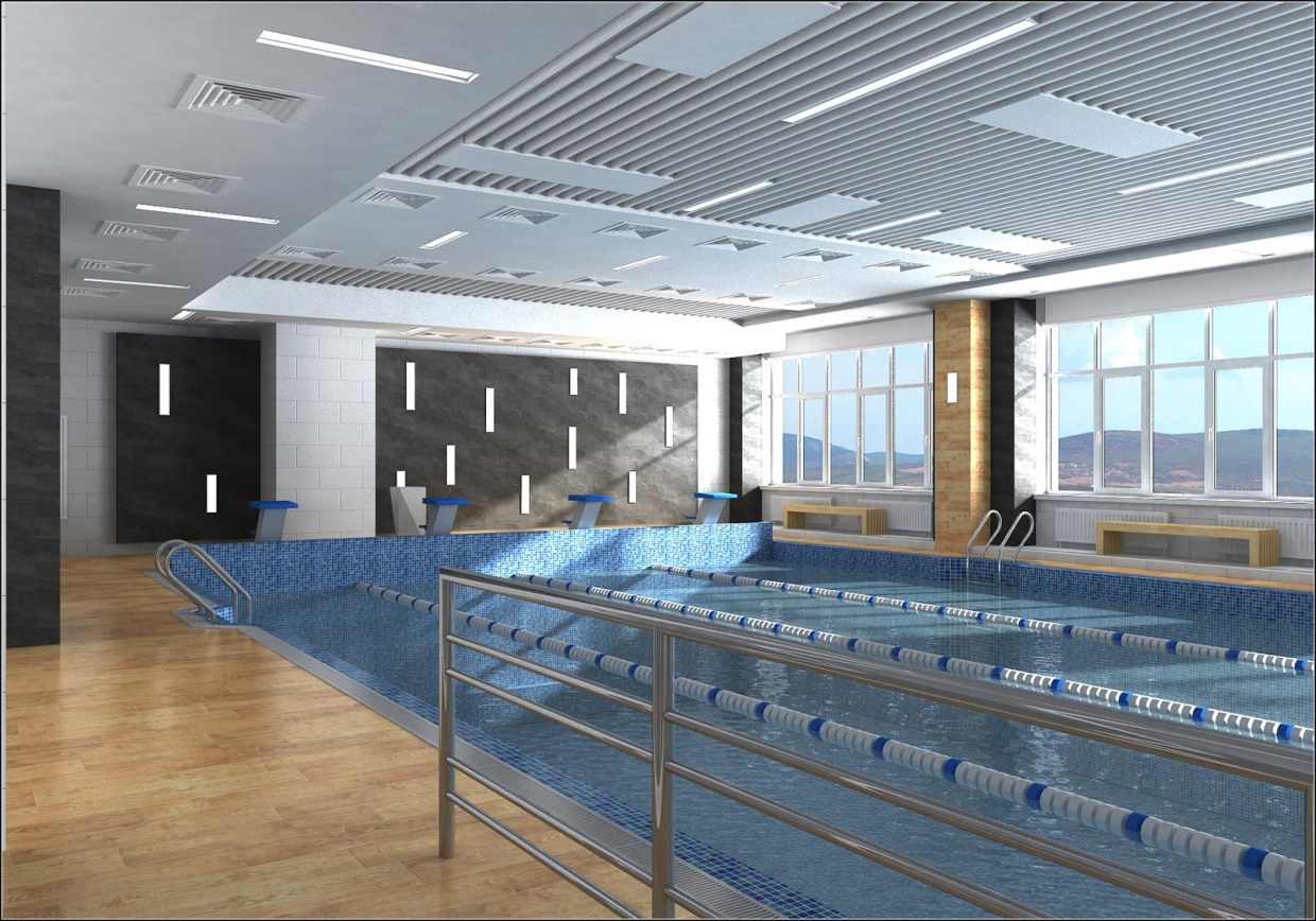 Il progetto di interior design della piscina di Chernihiv in 3d max vray 1.5 immagine