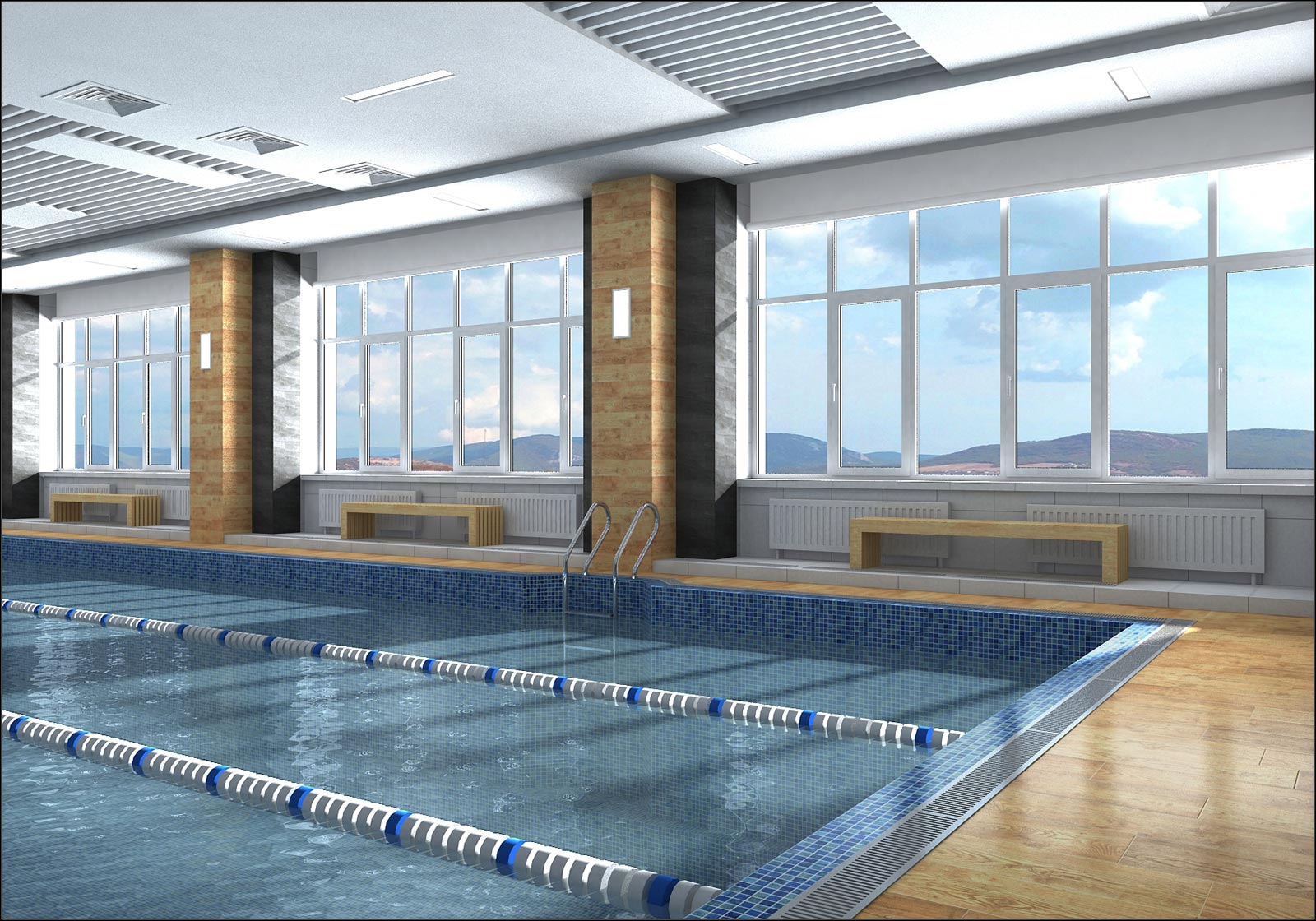 O projeto de design de interiores da piscina em Chernihiv em 3d max vray 1.5 imagem