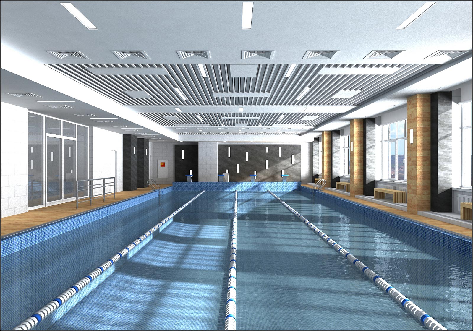 O projeto de design de interiores da piscina em Chernihiv em 3d max vray 1.5 imagem