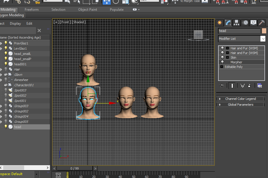 imagen de Expresiones faciales en 3d max vray 1.5