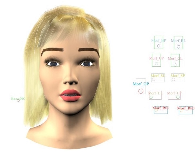 चेहरे की अभिव्यक्तियां 3d max vray 1.5 में प्रस्तुत छवि