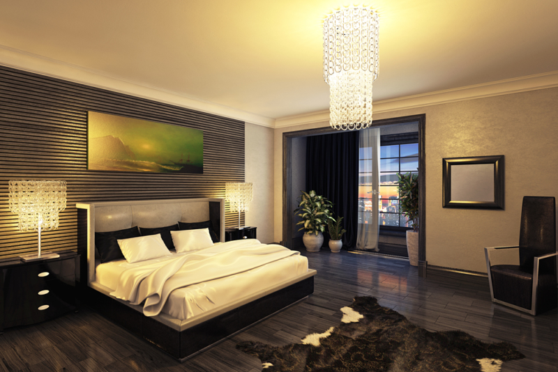 Schlafzimmer in Blender cycles render Bild