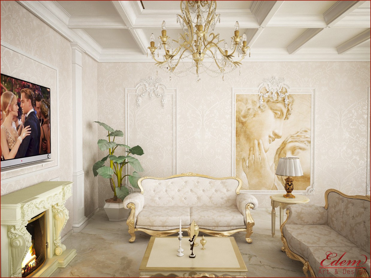 sala de estar en el estilo clásico) imagen de sala de estar en el estilo clásico) en 3d max vray